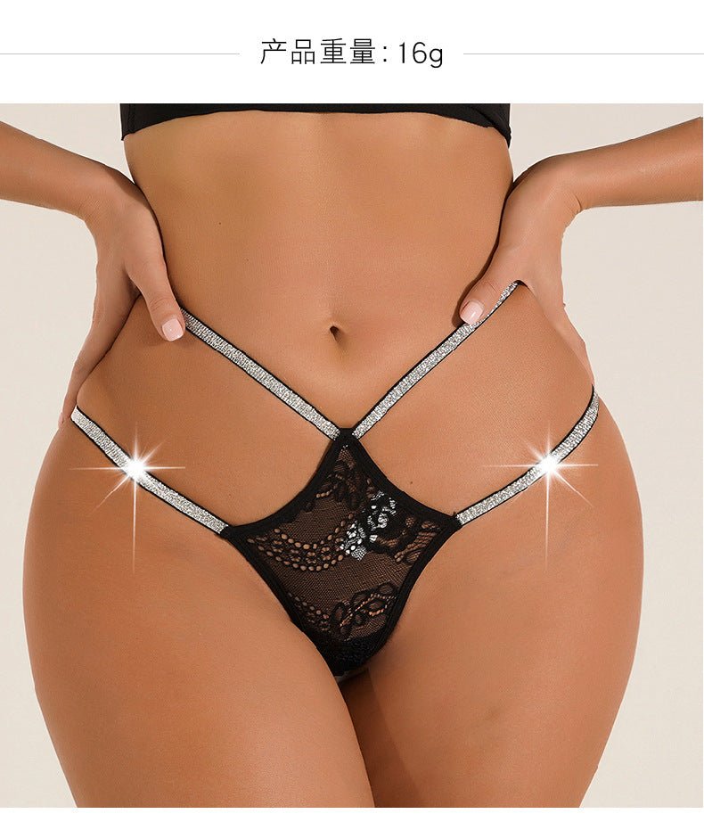 Low waist lace women's underwear breathable mesh hollow thin belt seamless thong - Negative Apparel