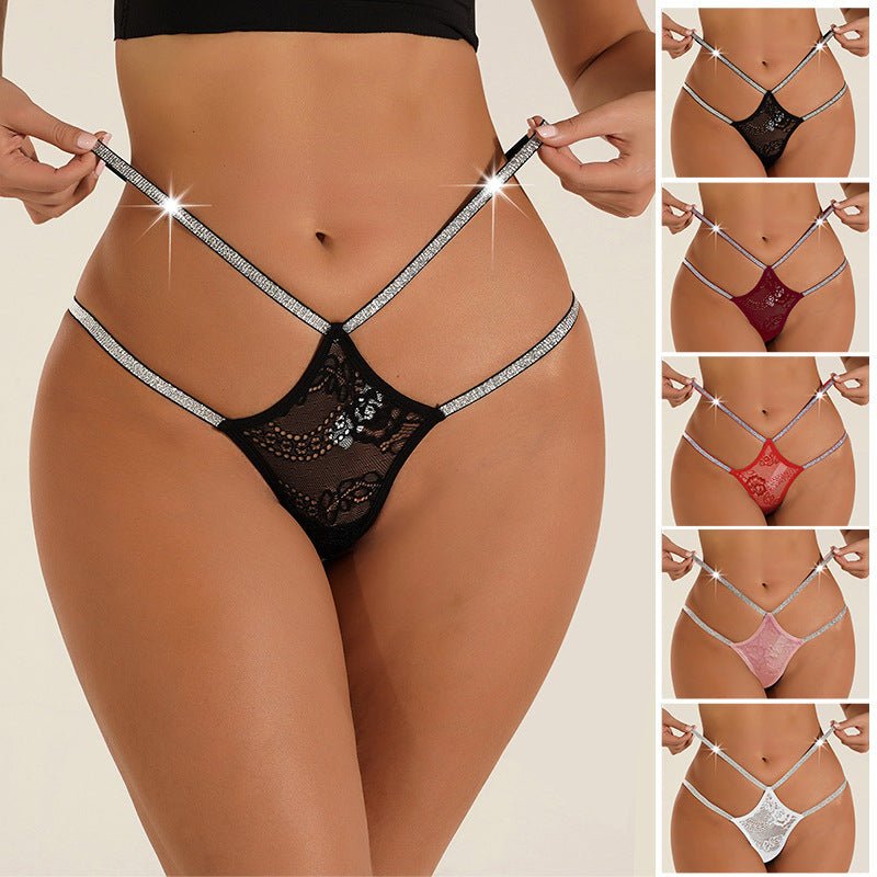 Low waist lace women's underwear breathable mesh hollow thin belt seamless thong - Negative Apparel