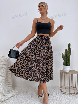 LUNE Leopard Print High Waist Skirt - Negative Apparel