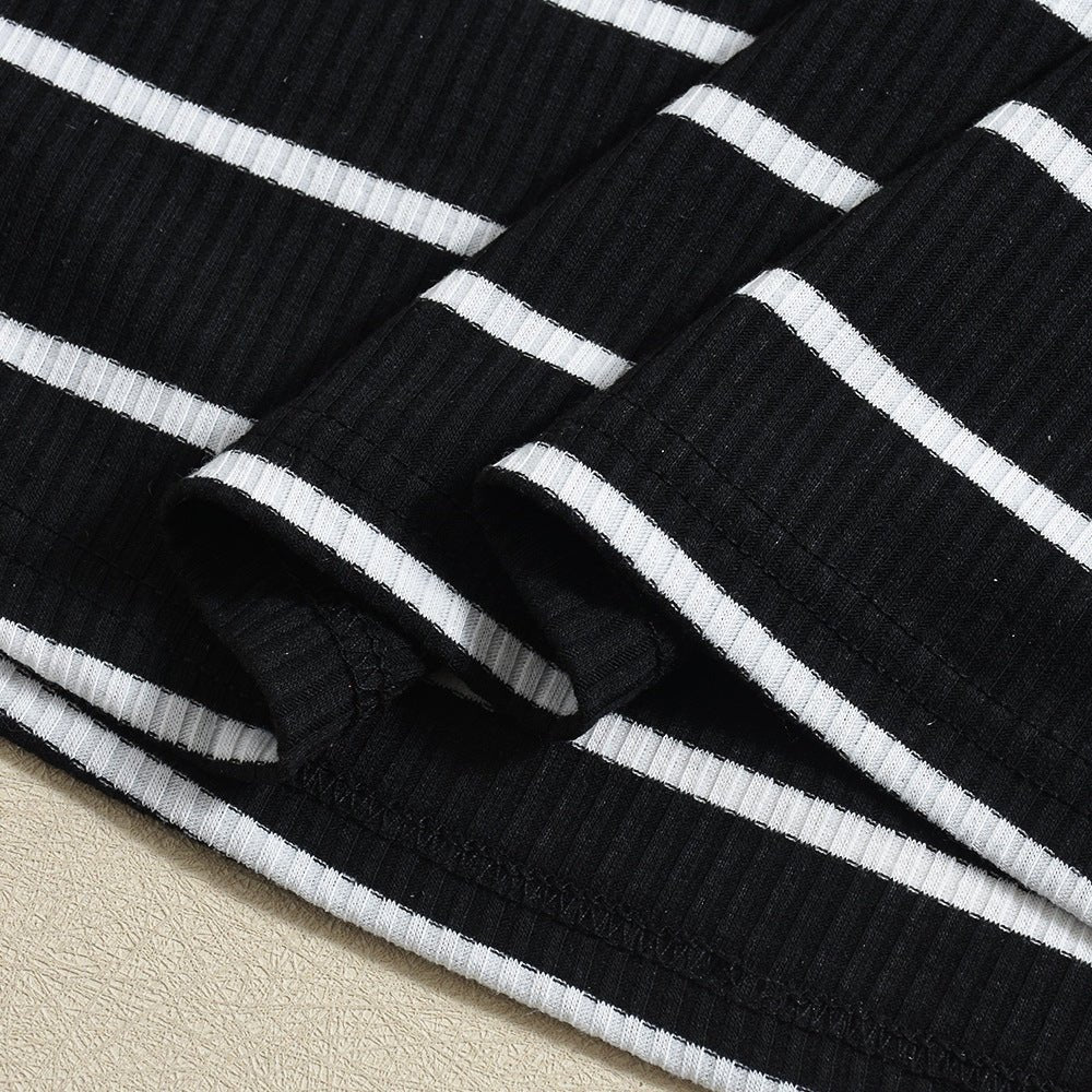 Marina Halter | Striped High - Elastic Maxi Dress - Negative Apparel
