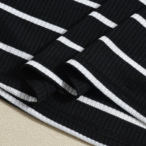 Marina Halter | Striped High - Elastic Maxi Dress - Negative Apparel