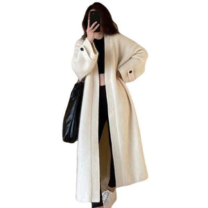 Mid - length knitted soft glutinous Korean style long sweater - Negative Apparel