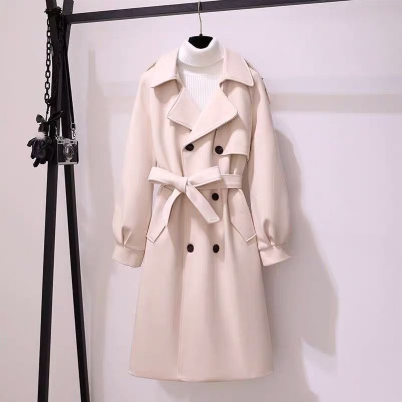 Mid - length thick woolen coat for women - Negative Apparel