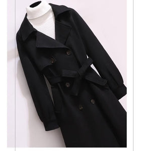 Mid - length thick woolen coat for women - Negative Apparel