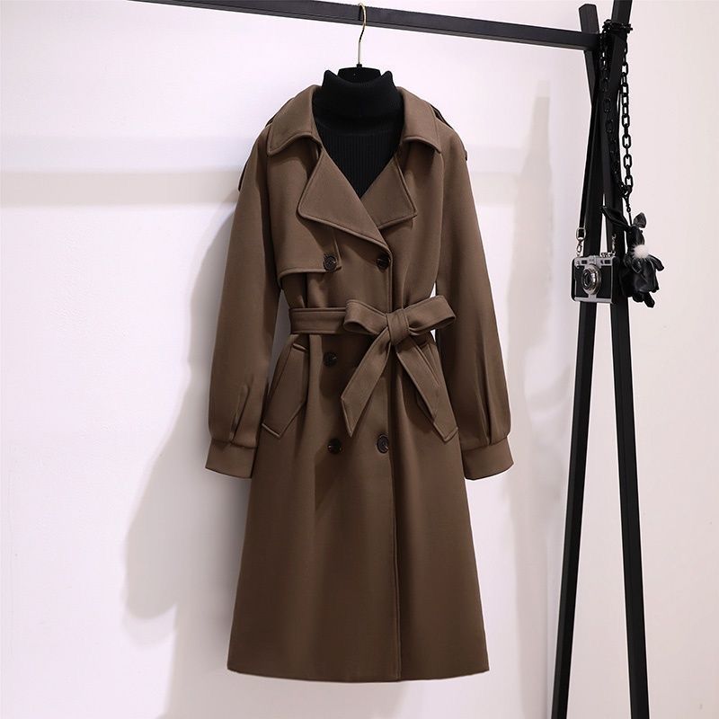 Mid - length thick woolen coat for women - Negative Apparel