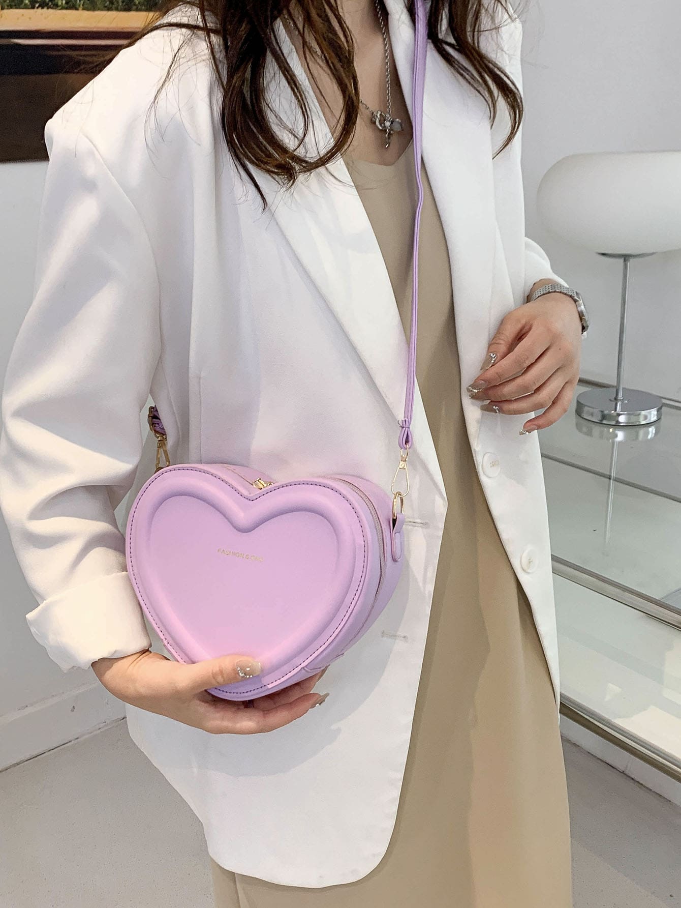 Mini Irregular Heart & Heart Shaped Single Shoulder Crossbody Bag - Negative Apparel