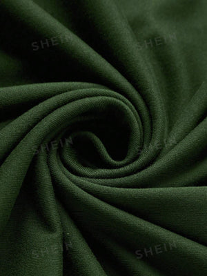 MOD Women's Plain Color Pleated Waist Cami Dress And Bell Sleeve Open Front Jacket 2pcs/Set - Negative Apparel