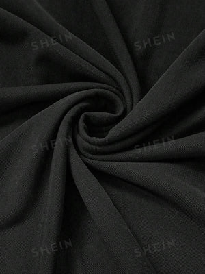MOD Women's Plain Color Self-Tie Top And Lace Patchwork Skirt Set - Negative Apparel