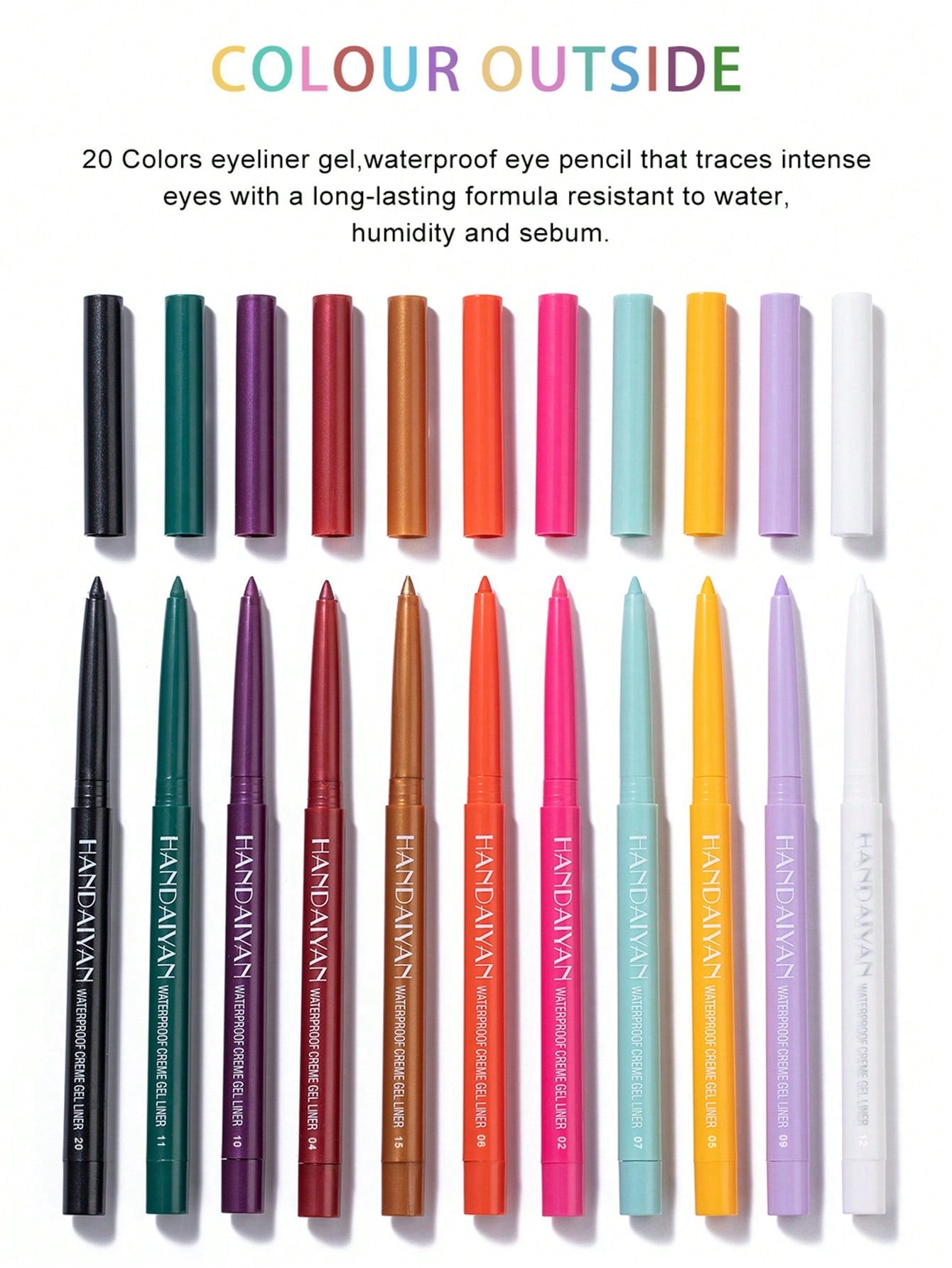 Monochrome Gel Eyeliner, Waterproof Creme Long-Lasting Smudge Proof Highly Pigmented Eye Liner - Negative Apparel