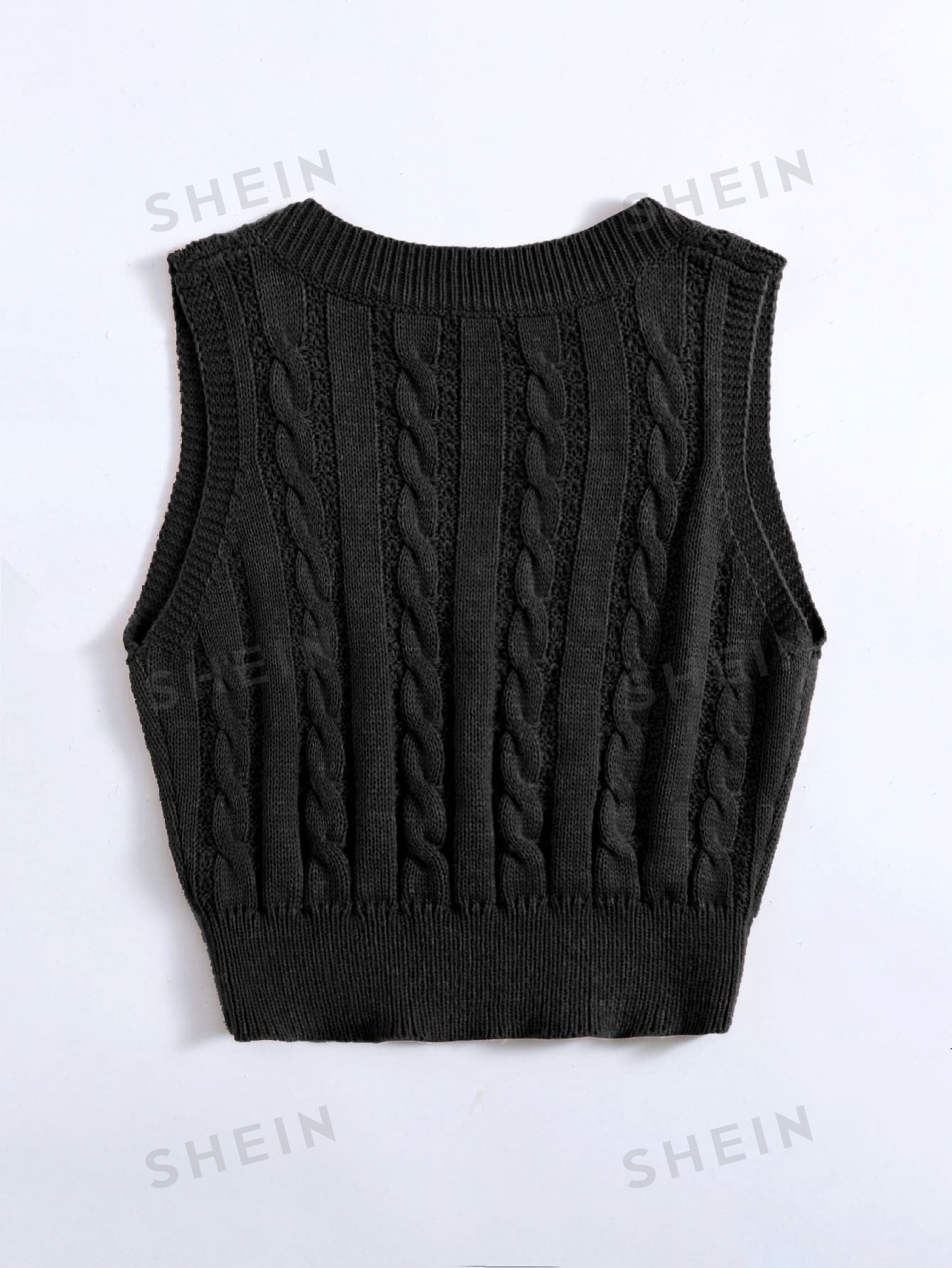 MOOSTA Cable Knit Sweater Vest - Negative Apparel