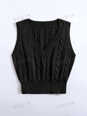 MOOSTA Cable Knit Sweater Vest - Negative Apparel