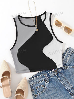 MOOSTA Color Block Tank Top, Going Out Top - Negative Apparel