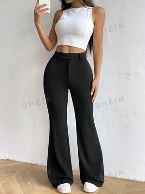 MOOSTA High Waist Flare Leg Pants - Negative Apparel