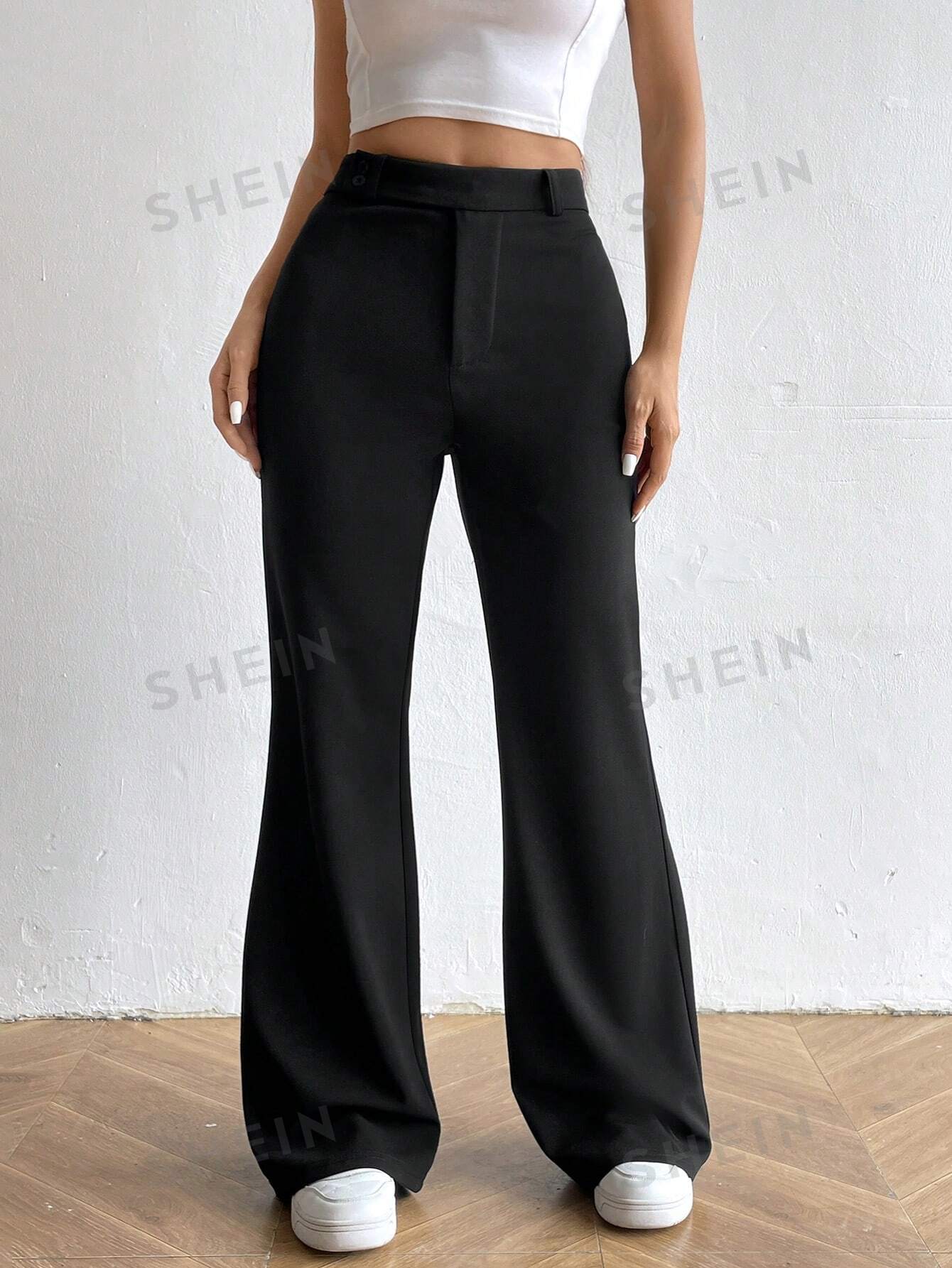 MOOSTA High Waist Flare Leg Pants - Negative Apparel