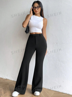 MOOSTA High Waist Flare Leg Pants - Negative Apparel