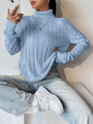 MOOSTA Turtle Neck Wide Ribbed Sweater - Negative Apparel