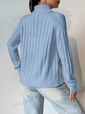 MOOSTA Turtle Neck Wide Ribbed Sweater - Negative Apparel