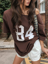 Multi - color letter printing T-shirt women's 2025 new sexy Spice Girls medium and long top women's summer spot - Negative Apparel