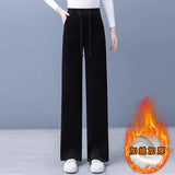 Negative Apparel D046 - 3 Women’s High - Waist Casual Straight Pants – Japanese & Korean Style, Autumn Collection, Polyester Wide - Leg Comfort - Negative Apparel