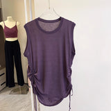 Negative Apparel JS008 - 1 Women’s Sleeveless Sports T-Shirt – Solid Colors, Crew Neck Fitness & Casual Top | Summer Collection - Negative Apparel