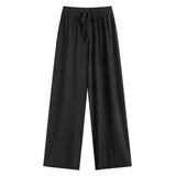 Negative Apparel Women’s High - Waist Wide - Leg Casual Pants – Japanese & Korean Style, Solid Colors | Summer 2025 Collection - Negative Apparel