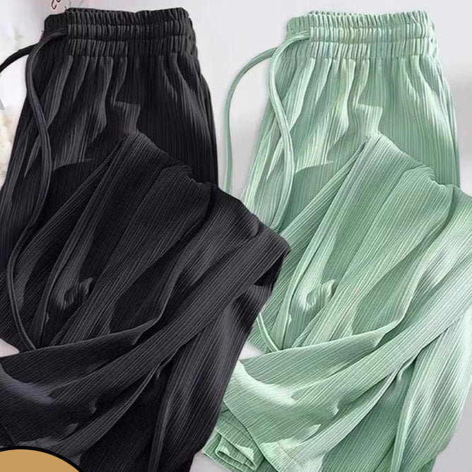 Negative Apparel Women’s High - Waist Wide - Leg Casual Pants – Japanese & Korean Style, Solid Colors | Summer 2025 Collection - Negative Apparel