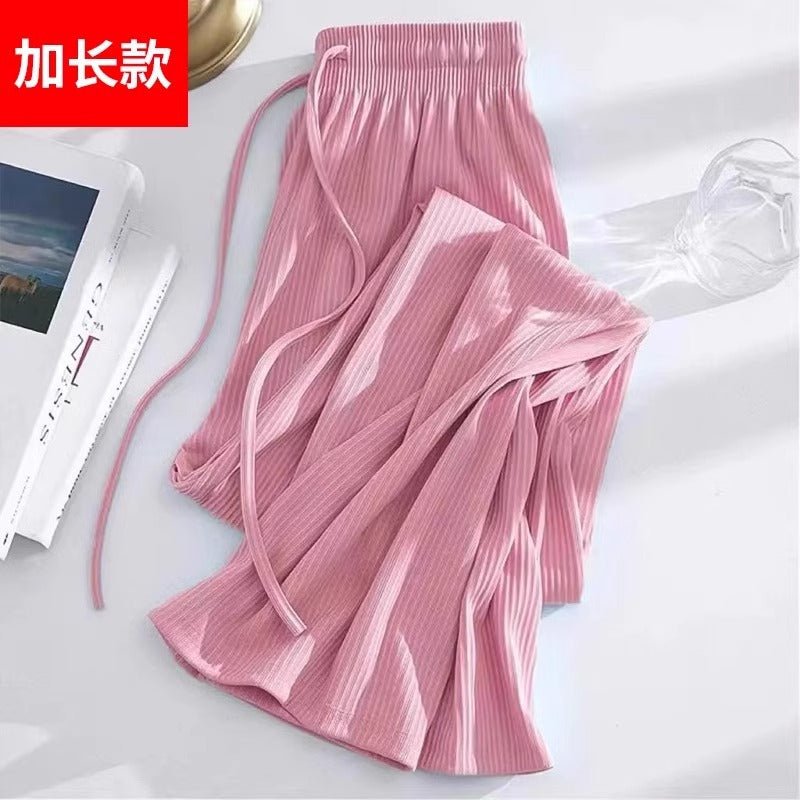 Negative Apparel Women’s High - Waist Wide - Leg Casual Pants – Japanese & Korean Style, Solid Colors | Summer 2025 Collection - Negative Apparel