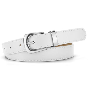 New cross - border women's pin buckle small belt thin belt simple dress student jeans accessories pu leather belt - Negative Apparel
