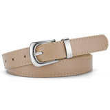 New cross - border women's pin buckle small belt thin belt simple dress student jeans accessories pu leather belt - Negative Apparel