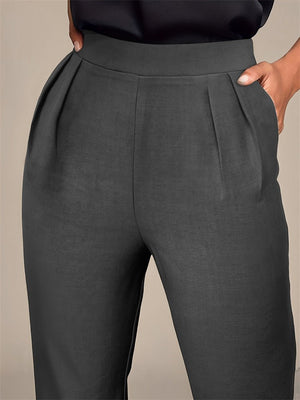 New elegant versatile elastic waist pocket suit pants - Negative Apparel