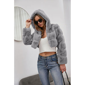 New imitation short body crop jacket fur coat - Negative Apparel