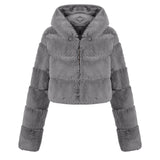 New imitation short body crop jacket fur coat - Negative Apparel