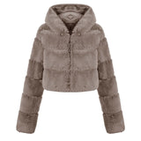 New imitation short body crop jacket fur coat - Negative Apparel