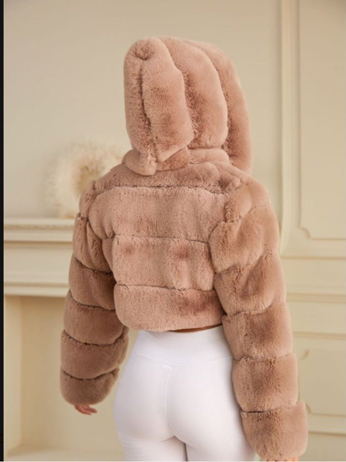 New imitation short body crop jacket fur coat - Negative Apparel