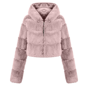 New imitation short body crop jacket fur coat - Negative Apparel