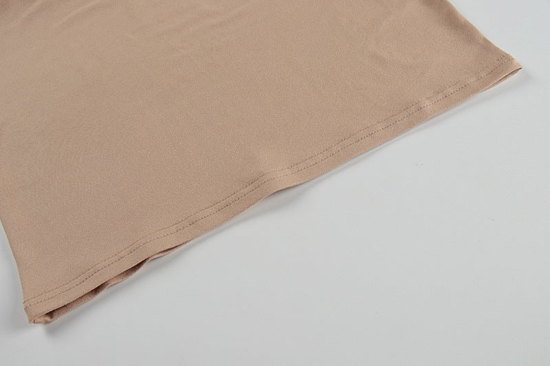 New long - sleeved slim solid color one - shoulder women's dress - Negative Apparel