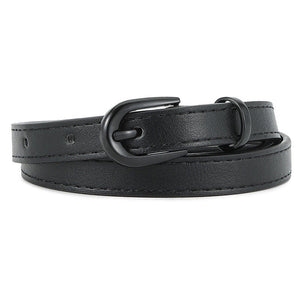 New pin buckle thin belt for women all - match high - end clothing matching PU belt - Negative Apparel