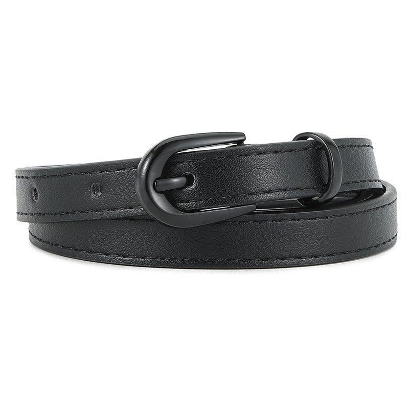 New pin buckle thin belt for women all - match high - end clothing matching PU belt - Negative Apparel
