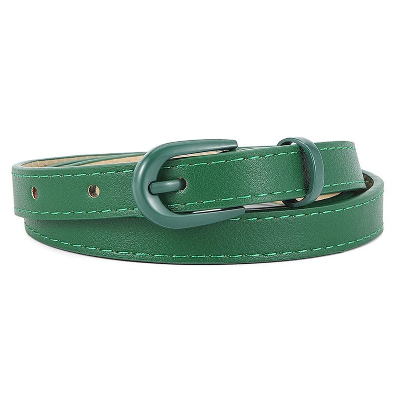 New pin buckle thin belt for women all - match high - end clothing matching PU belt - Negative Apparel