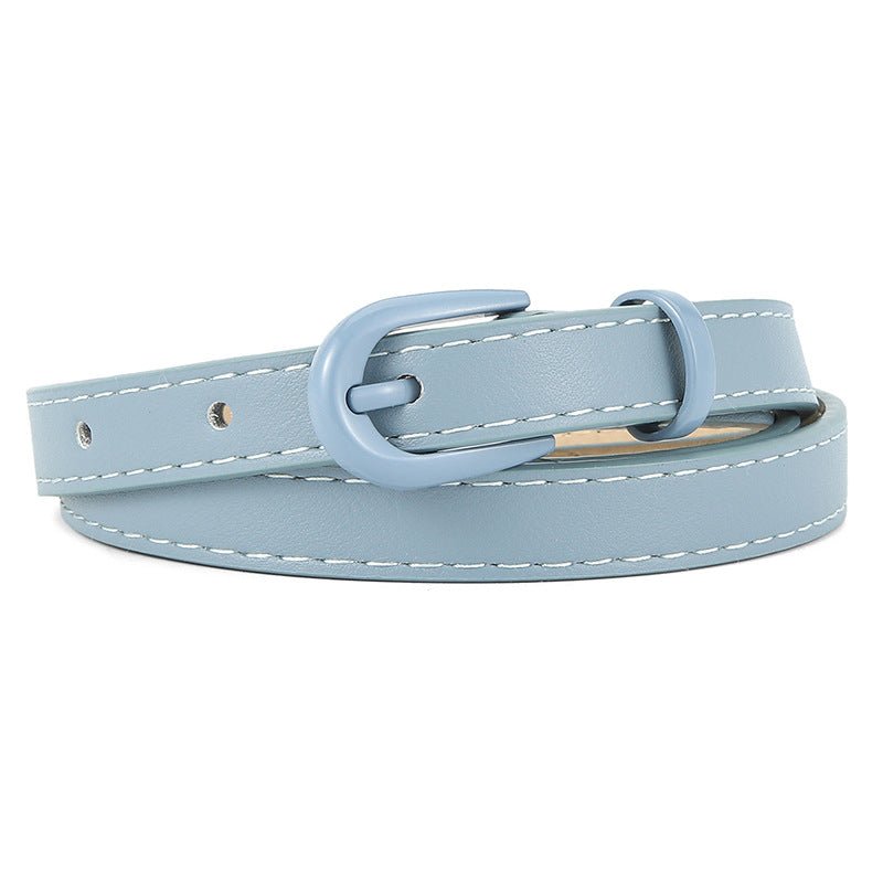 New pin buckle thin belt for women all - match high - end clothing matching PU belt - Negative Apparel