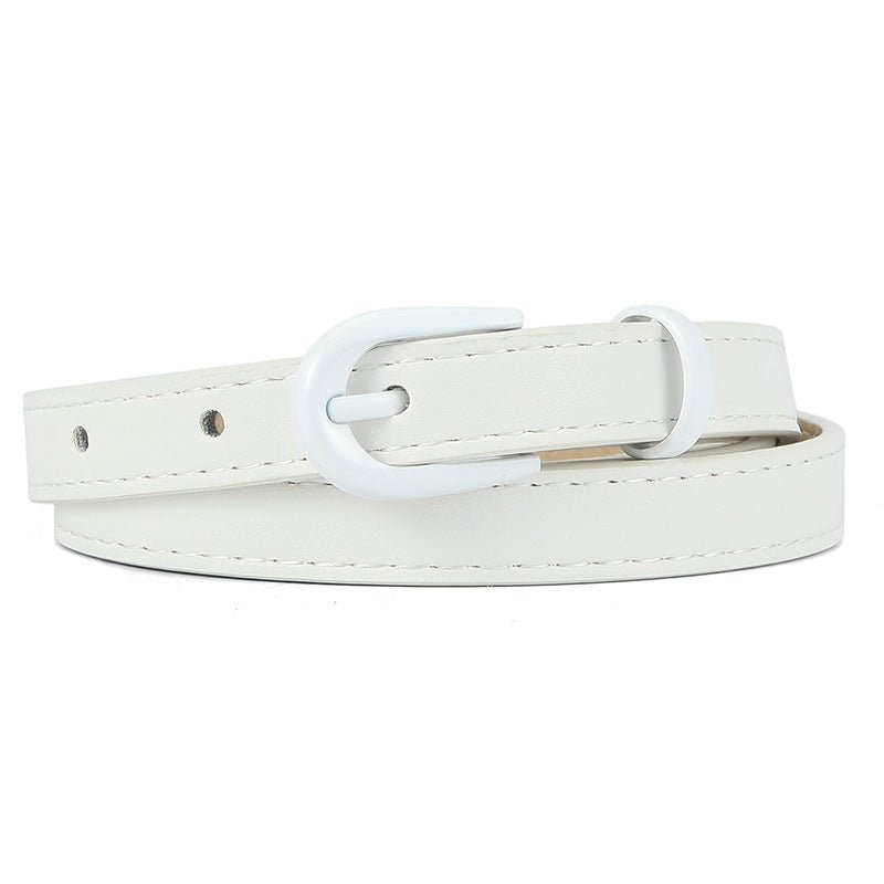 New pin buckle thin belt for women all - match high - end clothing matching PU belt - Negative Apparel