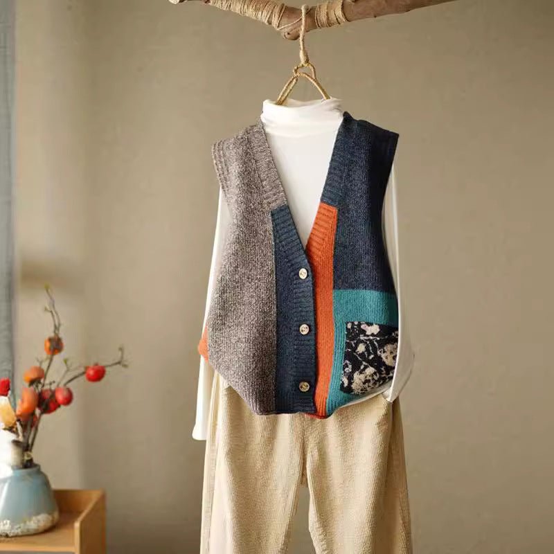 New Retro Knitted Loose Design Sweater Cardigan - Negative Apparel