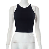 New sleeveless straps large backless crop top - Negative Apparel