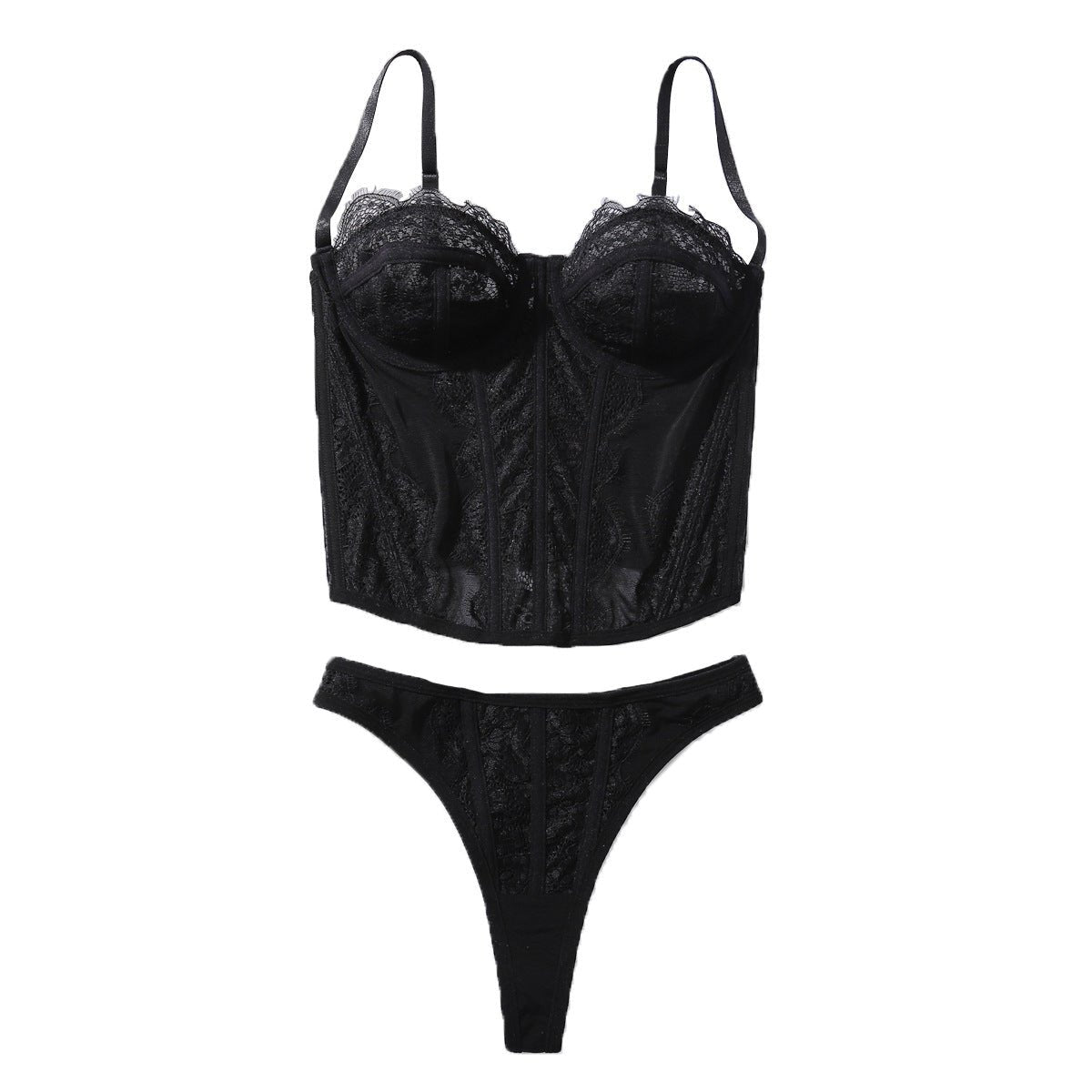 new Spice Girls sexy gathering tight perspective lace pure desire suspender corset underwear underwear - Negative Apparel