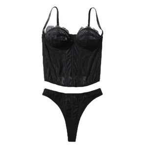 new Spice Girls sexy gathering tight perspective lace pure desire suspender corset underwear underwear - Negative Apparel