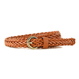 New style braided punch - free pin buckle retro casual thin belt waist rope decoration dress shirt belt - Negative Apparel