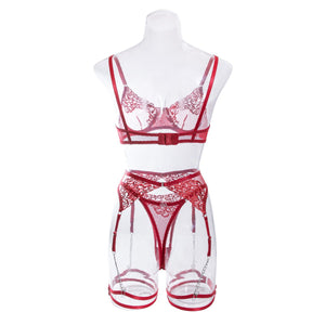 New style with metal chain embroidery underwear four - piece set - Negative Apparel