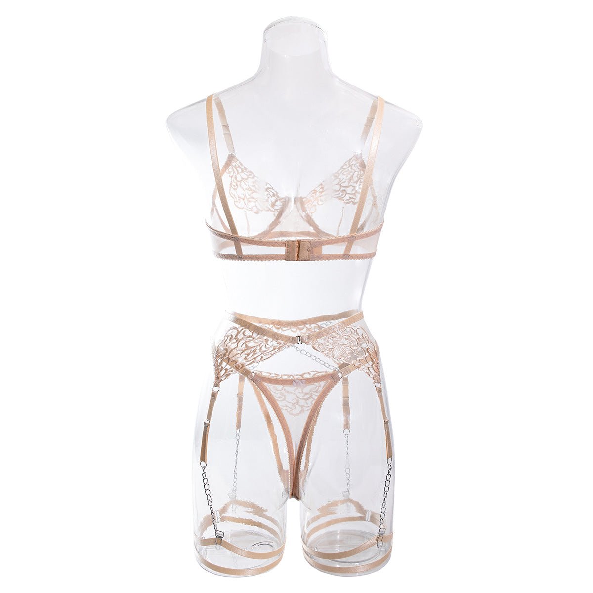 New style with metal chain embroidery underwear four - piece set - Negative Apparel