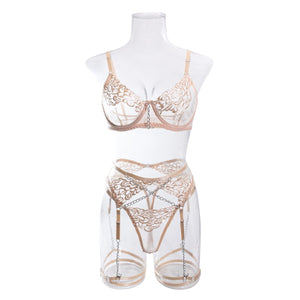 New style with metal chain embroidery underwear four - piece set - Negative Apparel