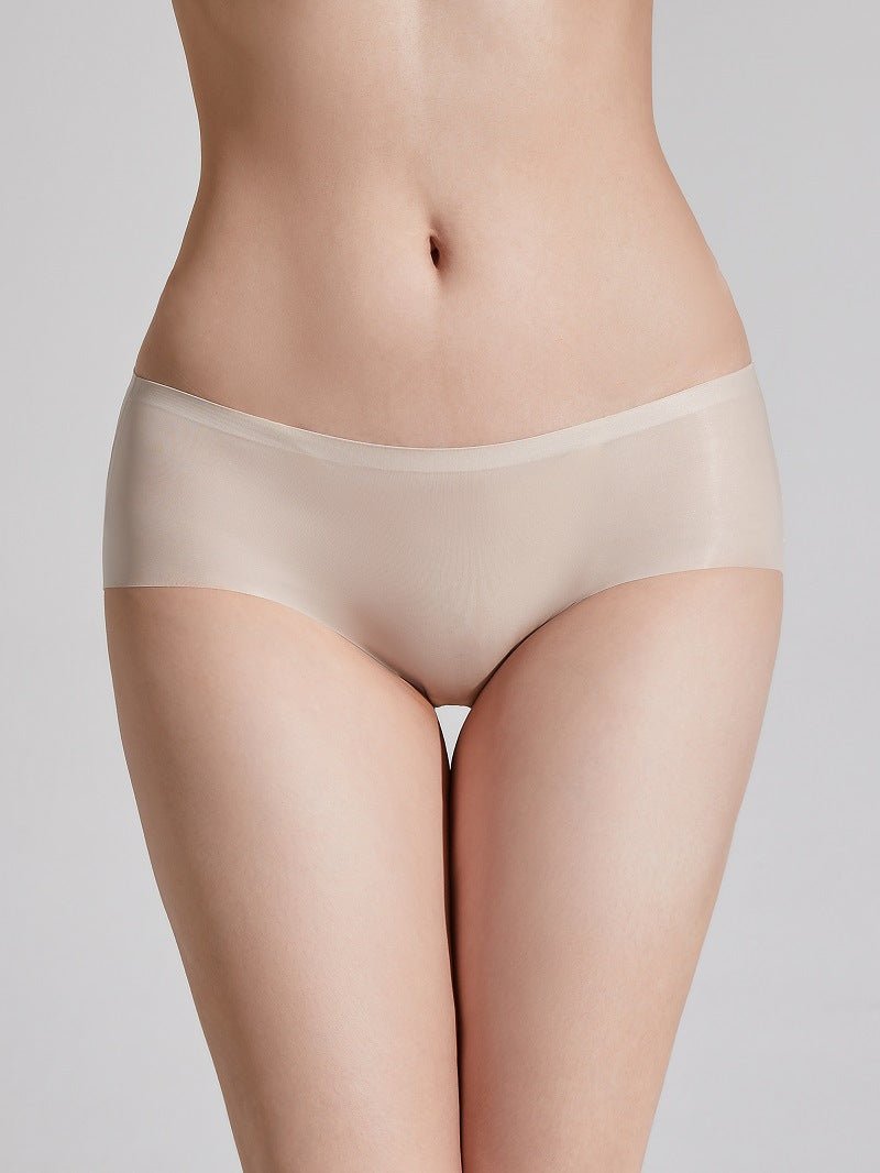 New summer 7A antibacterial cool ultra - thin underwear low waist seamless breathable ice silk bottom crotch pure cotton crotch triangle panties - Negative Apparel